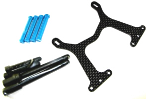 Tech TGT060 - Graphite Rear Body Mount Set (Tamiya F103GT)   
