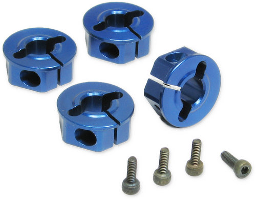 K-Factory K1801B - Alum Wheel Hub, Blue, Clamp Type (Traxxas Revo)			