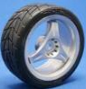 Ride 461– 26mm 3 Spoke Mat Silver  Wheel, Radial Tire 