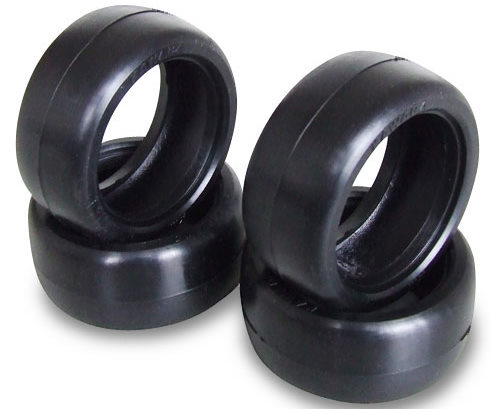 Kawada TUM-4028 - 1:10 Mini Belted slick tire set , med. temperature 	