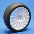 Ride HG-075 - 24mm High Temperature Slick Tire mounted on 16 Spoke White Wheel 		