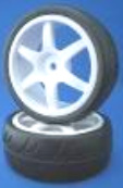 Ride ST-3 - 24mm Tire Set - 6 Spoke White Wheel , Cut Slick Tire 	