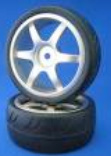 Ride ST-4 - 24mm Tire Set - 6 Spoke Gold Wheel , Cut Slick Tire 	