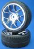 Ride ST-5 - 24mm Tire Set - 10 Spoke Metalic Blue Wheel , Radial Tire 	