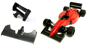 TRG 3050 - F1 Body SW-On With Helmet , Black Front & Rear Wing (Tamitya F103)	