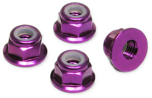 Jet Racing JE-65P - 4mm Alum Lock Nuts Flanged / 4pcs 