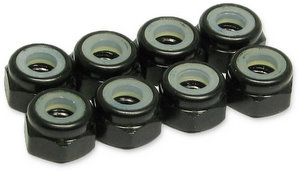 Jet Racing JE-64BK - 4mm Alum Lock Nuts / 8pcs (Black) 