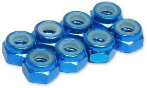 Jet Racing JE-64B - 4mm Alum Lock Nuts / 8pcs (Blue) 