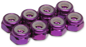 Jet Racing JE-64P - 4mm Alum Lock Nuts / 8pcs (Purple) 