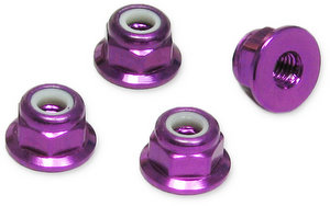 Jet Racing JE-63P - 3mm Alum Lock Nuts Flanged / 4pcs 
