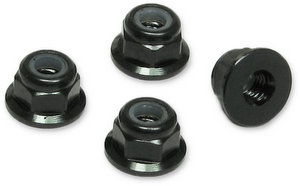 Jet Racing JE-63BK - 3mm Alum Lock Nuts Flanged / 4pcs 