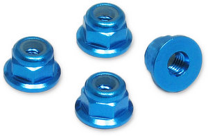 Jet Racing JE-63B - 3mm Alum Lock Nuts Flanged / 4pcs 