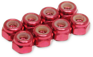 Jet Racing JE-62R - 3mm Alum Lock Nuts / 8pcs (Red) 