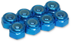 Jet Racing JE-62B - 3mm Alum Lock Nuts / 8pcs (Blue) 