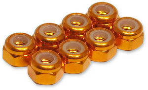 Jet Racing JE-62G - 3mm Alum Lock Nuts / 8pcs (Gold) 