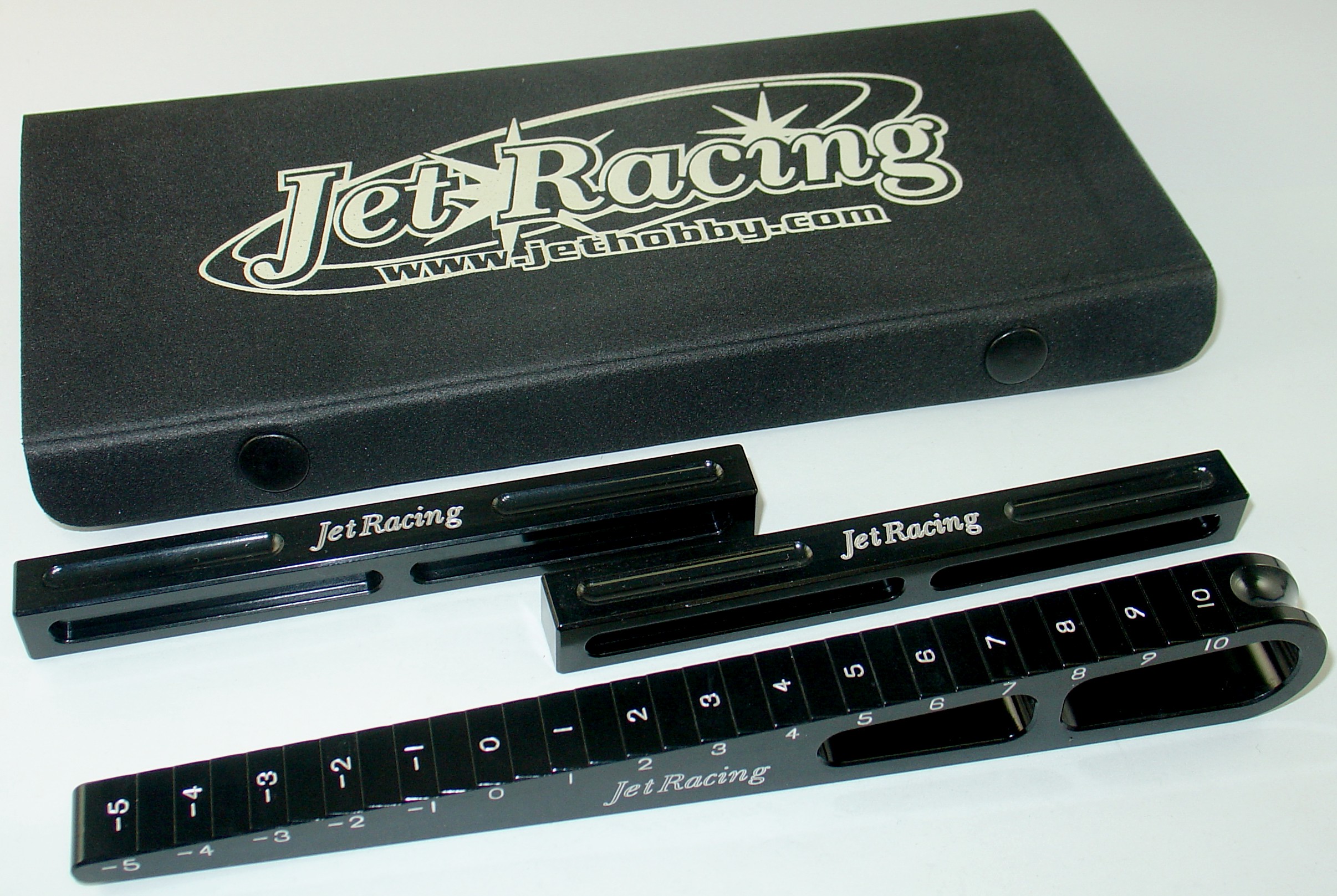 Jet Racing T-02BK - Flat / Stepped Chassis Drop Gauge -5 to 10mm W/ Support Block 10x10mm 