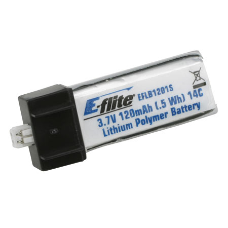 E-Flite EFLB1201S - 120mAh 1S 3.7V 14C LiPo Battery * mCX 