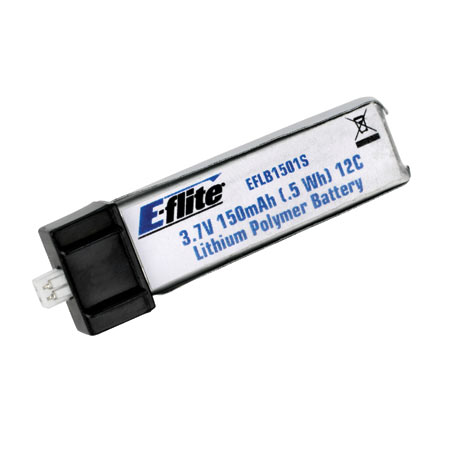 E-Flite EFLB1501S - 150mAh 1S 3.7V 12C LiPo Battery * mCX 2 / mSR  