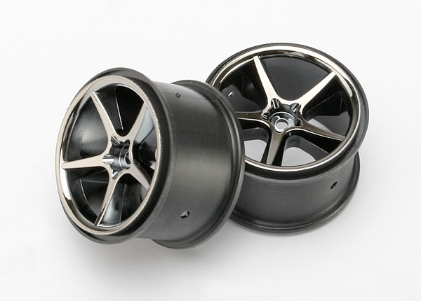 Traxxas 7172A - Wheels/Gemin/ Black Chrome (1/16 E-Revo)