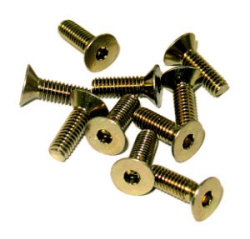 Tobee Craft 10480 - 4mm Flat Head Screw / Hardened / Gold Plated 4X12 