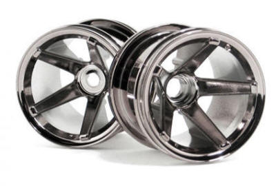 HPI 2126 -  Super Star Wheel, Front * Black Chrome * Nitro Rush 