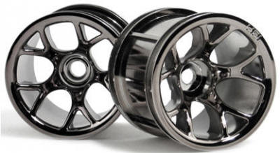 HPI 2193 - Mesh Wheel, Front * Black Chrome * Nitro Rush 