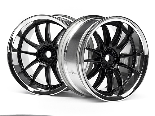 HPI 3286 - WORK XSA 02C WHEEL 26mm CHROME/BLACK (3mm OFFSET)