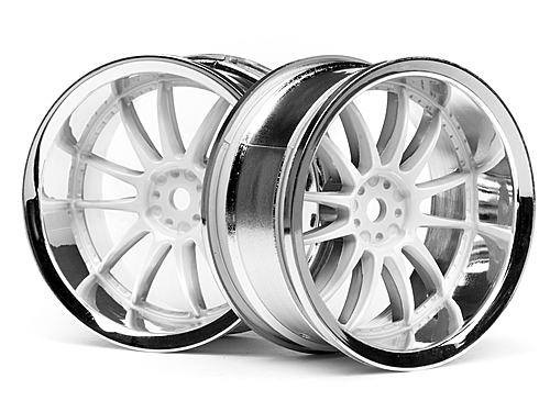 HPI 3284 - WORK XSA 02C WHEEL 26mm CHROME/WHITE (6mm OFFSET)