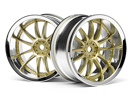 HPI 3298 - WORK XSA 02C Wheel 26mm Chrome / Gold (6mm Offset)