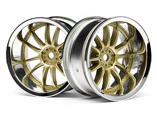 HPI 3299 - WORK XSA 02C WHEEL 26mm CHROME / GOLD (9mm OFFSET)