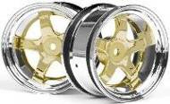 HPI 3598 - Work Meister S1 Wheel 26mm Chrome/Gold (6mm OFFSET) 