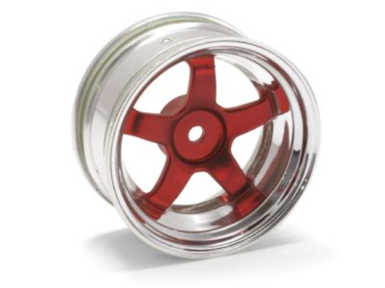 HPI 3594 - Work Meister S1 Wheel 26mm Chrome/Red (3mm OFFSET) 