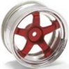 HPI 3596 - Work Meister S1 Wheel 26mm Chrome/Red (9mm OFFSET) 