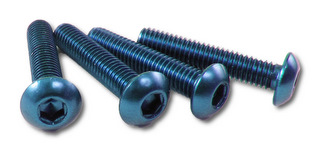 Square NAR-312TB - 7075 Button Head Hex Screw Tamiya Blue 4 pcs M3x12mm