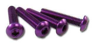 Square NAR-320P - 7075 Button Head Hex Screw Purple 4 pcs M3x20mm