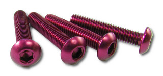 Square NAR-316PK - 7075 Button Head Hex Screw Pink 4 pcs M3x16mm