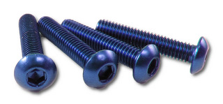 Square NAR-316BY - 7075 Button Head Hex Screw Yokomo Blue 4 pcs M3x16mm