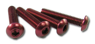 Square NAR-320R - 7075 Button Head Hex Screw Red 4 pcs M3x20mm