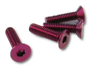 Square SAR-308PK - 7075 Flat Head Hex Socket Screw Pink M3x8mm