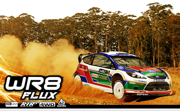 HPI 107113 - RTR WR8 Flux, Ford Fiesta Castrol Abu Dhabi WRC Rally Car