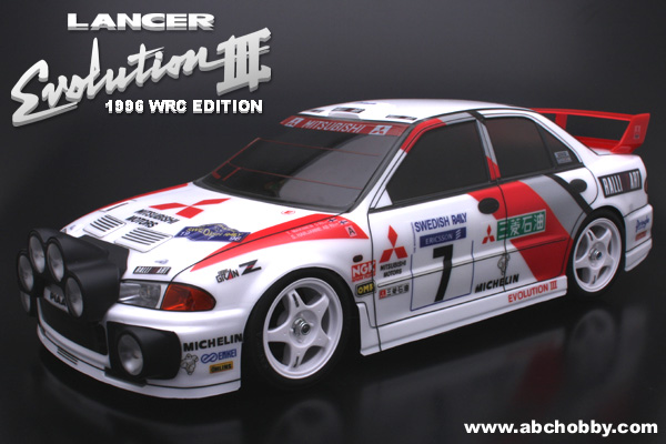 ABC 66148 - 190mm Mitsubishi Lancer Evolution III 1996 WRC Edition Clear Body 