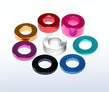 Take Off TS111P - M3 Alum Washer 8pcs 0.5mm Thick Purple