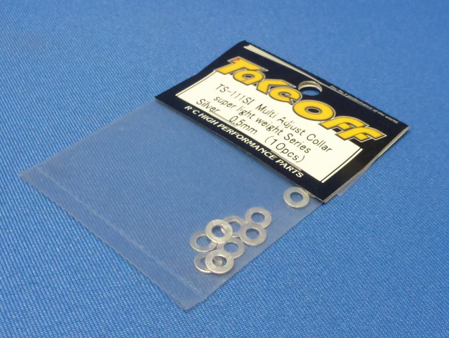 Take Off TS111SI - M3 Alum Washer 8pcs 0.5mm Thick Silver