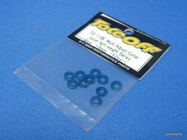 Take Off TS113B - M3 Alum Washer 8pcs 1.0mm Thick Blue