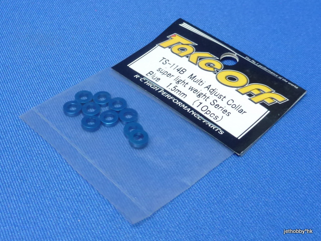 Take Off TS114B - M3 Alum Washer 8pcs 1.5mm Thick Blue