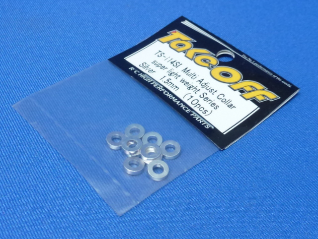 Take Off TS114SI - M3 Alum Washer 8pcs 1.5mm Thick Silver