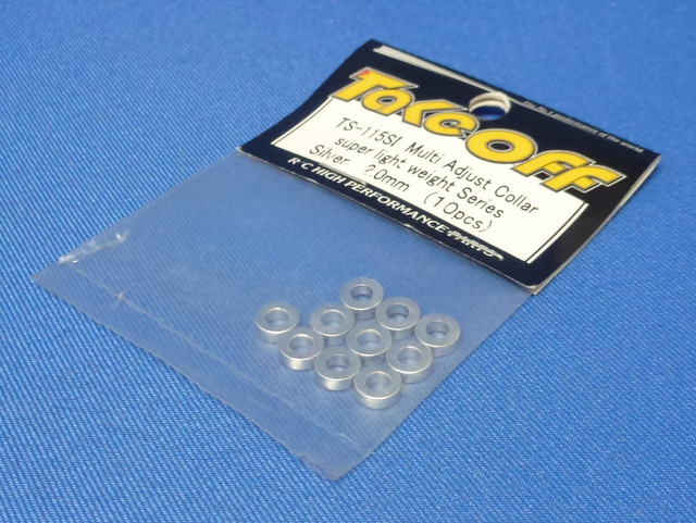 Take Off TS115SI - M3 Alum Washer 8pcs 2.0mm Thick Silver