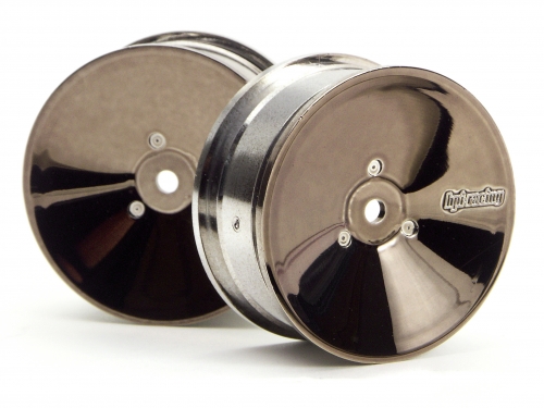 HPI 34102 - 24mm Aero Dish Wheel, Gunmetal Chrome,  4 pcs 