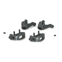 LOSA9755 - 0 degree Front Spindles & Carriers-Graphite (JRX-S)