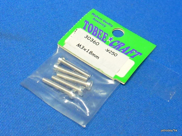 Tobee Craft 30360 - 7075 Cap Screw M3x18 5pcs 